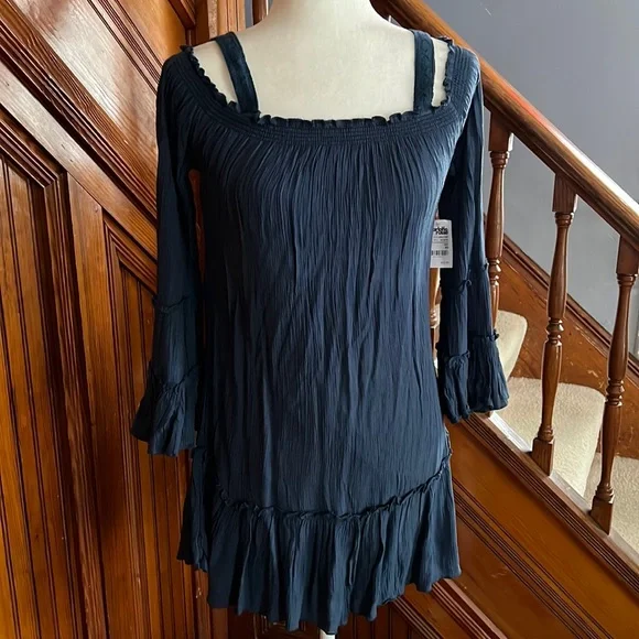 Charlotte Russe Dresses | Charlotte Russe Off-Shoulder Mini Dress Navy Sz Xs | Color: Blue | Size: Xs | Zeldamaecafe's Closet